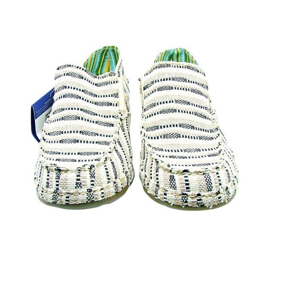 Womens Tony Lama Boots Canvas 3R Casual Slip On Shoes Tan Black Stripes 11B NWT - Picture 3 of 12